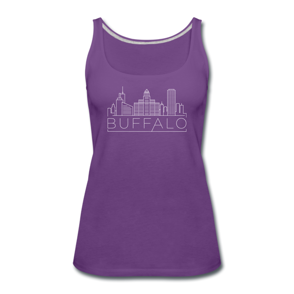 Buffalo, New York Women’s Tank Top - Skyline Women’s Buffalo Tank Top - purple