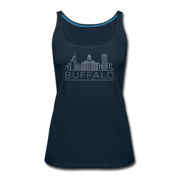 Buffalo, New York Women’s Tank Top - Skyline Women’s Buffalo Tank Top - deep navy
