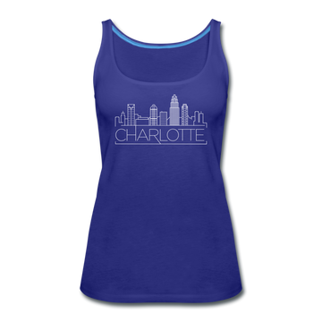 Charlotte, North Carolina Women’s Tank Top - Skyline Women’s Charlotte Tank Top - royal blue