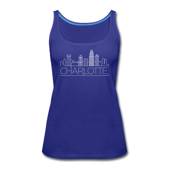 Charlotte, North Carolina Women’s Tank Top - Skyline Women’s Charlotte Tank Top - royal blue