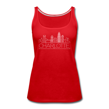Charlotte, North Carolina Women’s Tank Top - Skyline Women’s Charlotte Tank Top - red