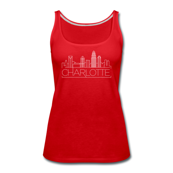 Charlotte, North Carolina Women’s Tank Top - Skyline Women’s Charlotte Tank Top - red