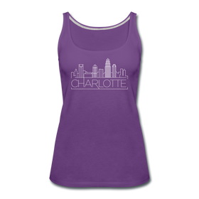 Charlotte, North Carolina Women’s Tank Top - Skyline Women’s Charlotte Tank Top - purple