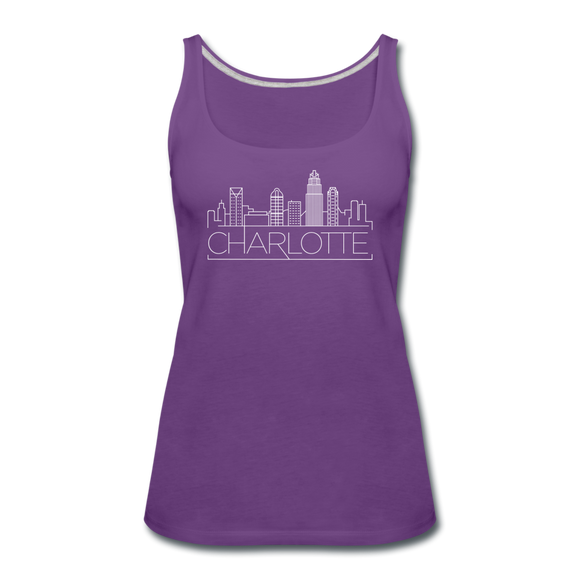 Charlotte, North Carolina Women’s Tank Top - Skyline Women’s Charlotte Tank Top - purple