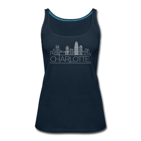 Charlotte, North Carolina Women’s Tank Top - Skyline Women’s Charlotte Tank Top - deep navy