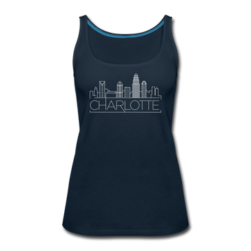 Charlotte, North Carolina Women’s Tank Top - Skyline Women’s Charlotte Tank Top - deep navy