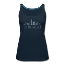 Chicago, Illinois Women’s Tank Top - Skyline Women’s Chicago Tank Top - deep navy
