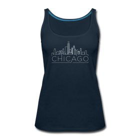 Chicago, Illinois Women’s Tank Top - Skyline Women’s Chicago Tank Top - deep navy