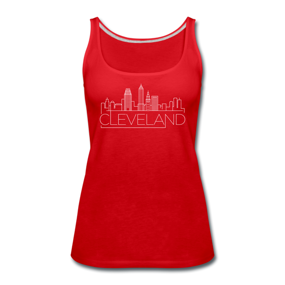 Cleveland, Ohio Women’s Tank Top - Skyline Women’s Cleveland Tank Top - red