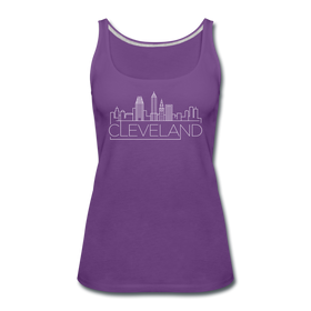 Cleveland, Ohio Women’s Tank Top - Skyline Women’s Cleveland Tank Top - purple