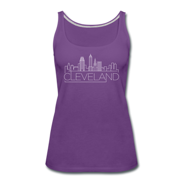 Cleveland, Ohio Women’s Tank Top - Skyline Women’s Cleveland Tank Top - purple
