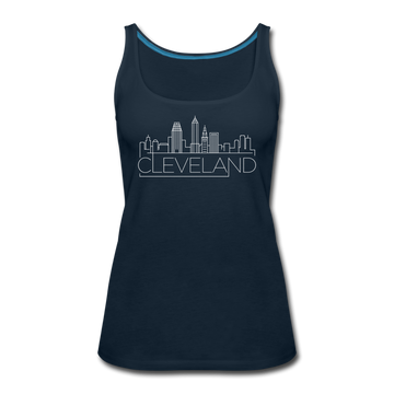 Cleveland, Ohio Women’s Tank Top - Skyline Women’s Cleveland Tank Top - deep navy