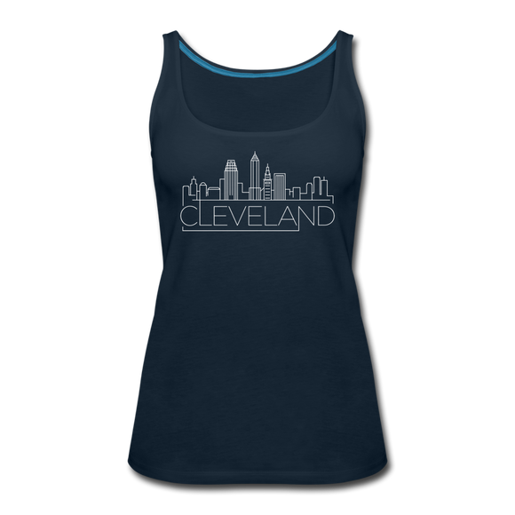 Cleveland, Ohio Women’s Tank Top - Skyline Women’s Cleveland Tank Top - deep navy