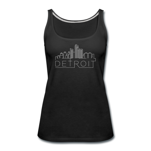 Detroit, Michigan Women’s Tank Top - Skyline Women’s Detroit Tank Top - black