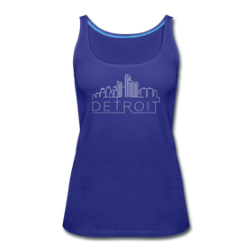 Detroit, Michigan Women’s Tank Top - Skyline Women’s Detroit Tank Top - royal blue