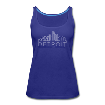 Detroit, Michigan Women’s Tank Top - Skyline Women’s Detroit Tank Top - royal blue