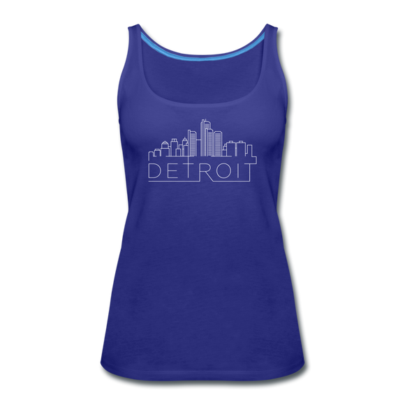 Detroit, Michigan Women’s Tank Top - Skyline Women’s Detroit Tank Top - royal blue