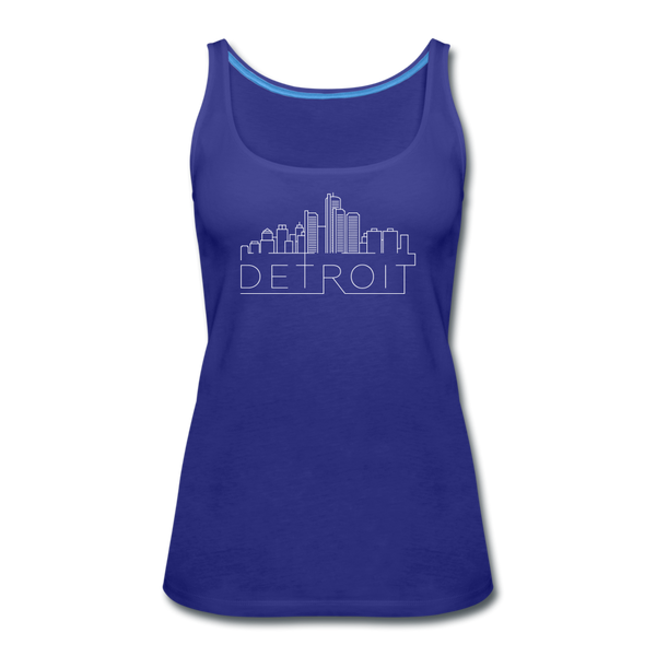 Detroit, Michigan Women’s Tank Top - Skyline Women’s Detroit Tank Top - royal blue