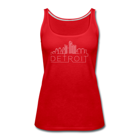 Detroit, Michigan Women’s Tank Top - Skyline Women’s Detroit Tank Top - red