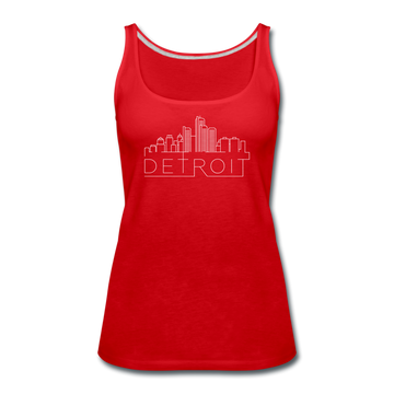 Detroit, Michigan Women’s Tank Top - Skyline Women’s Detroit Tank Top - red
