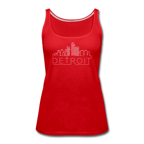 Detroit, Michigan Women’s Tank Top - Skyline Women’s Detroit Tank Top - red
