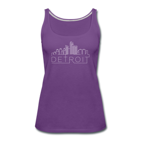 Detroit, Michigan Women’s Tank Top - Skyline Women’s Detroit Tank Top - purple