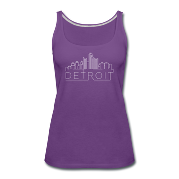 Detroit, Michigan Women’s Tank Top - Skyline Women’s Detroit Tank Top - purple