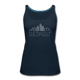 Detroit, Michigan Women’s Tank Top - Skyline Women’s Detroit Tank Top - deep navy