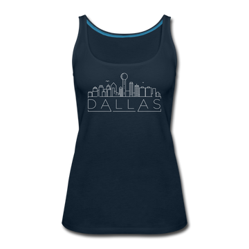 Dallas, Texas Women’s Tank Top - Skyline Women’s Dallas Tank Top - deep navy
