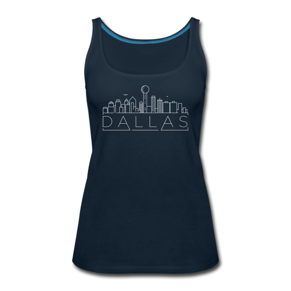 Dallas, Texas Women’s Tank Top - Skyline Women’s Dallas Tank Top - deep navy