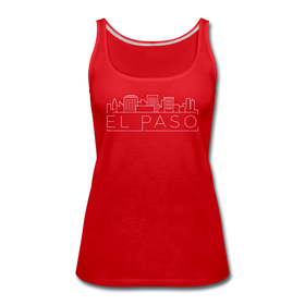 El Paso, Texas Women’s Tank Top - Skyline Women’s El Paso Tank Top - red