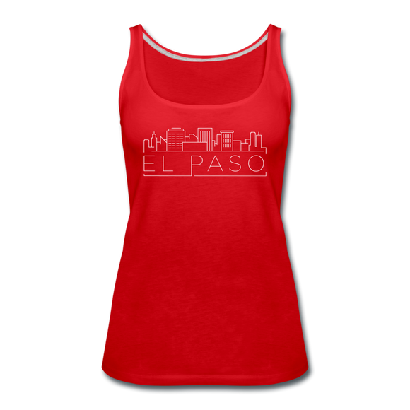 El Paso, Texas Women’s Tank Top - Skyline Women’s El Paso Tank Top - red