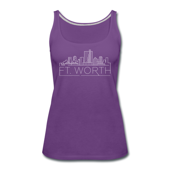Fort Worth, Texas Women’s Tank Top - Skyline Women’s Fort Worth Tank Top - purple
