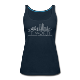 Fort Worth, Texas Women’s Tank Top - Skyline Women’s Fort Worth Tank Top - deep navy