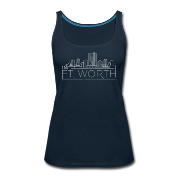 Fort Worth, Texas Women’s Tank Top - Skyline Women’s Fort Worth Tank Top - deep navy