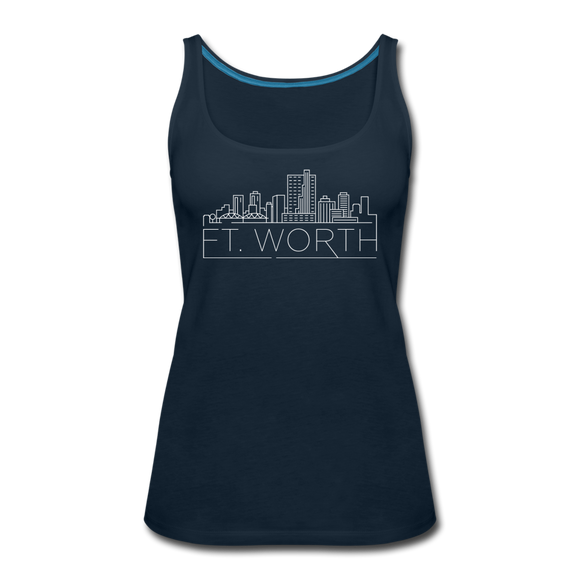 Fort Worth, Texas Women’s Tank Top - Skyline Women’s Fort Worth Tank Top - deep navy