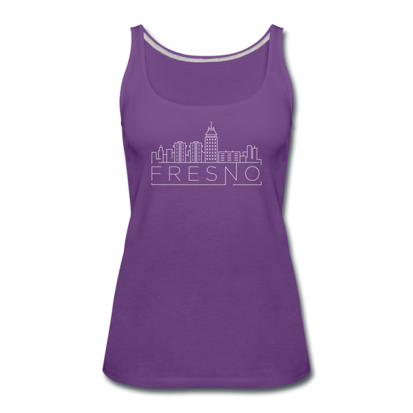 Fresno, California Women’s Tank Top - Skyline Women’s Fresno Tank Top - purple