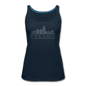 Fresno, California Women’s Tank Top - Skyline Women’s Fresno Tank Top - deep navy
