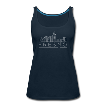 Fresno, California Women’s Tank Top - Skyline Women’s Fresno Tank Top - deep navy