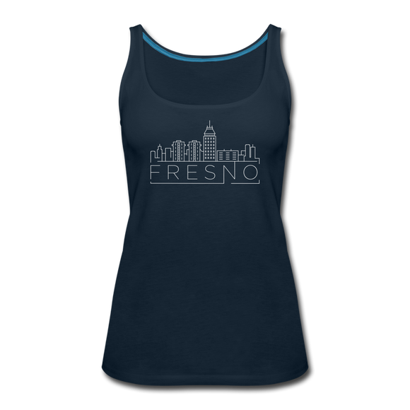 Fresno, California Women’s Tank Top - Skyline Women’s Fresno Tank Top - deep navy