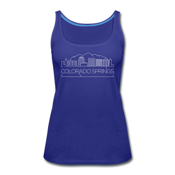 Colorado Springs, Colorado Women’s Tank Top - Skyline Women’s Colorado Springs Tank Top - royal blue