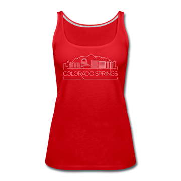 Colorado Springs, Colorado Women’s Tank Top - Skyline Women’s Colorado Springs Tank Top - red