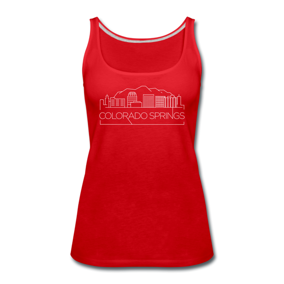 Colorado Springs, Colorado Women’s Tank Top - Skyline Women’s Colorado Springs Tank Top - red