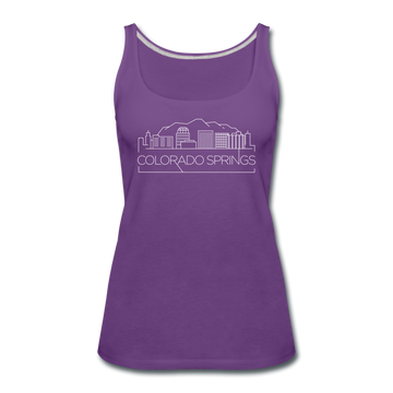 Colorado Springs, Colorado Women’s Tank Top - Skyline Women’s Colorado Springs Tank Top - purple