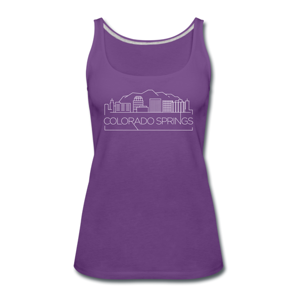 Colorado Springs, Colorado Women’s Tank Top - Skyline Women’s Colorado Springs Tank Top - purple