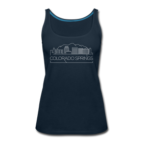 Colorado Springs, Colorado Women’s Tank Top - Skyline Women’s Colorado Springs Tank Top - deep navy