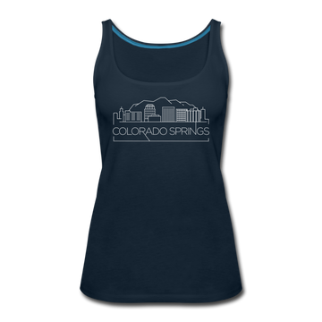 Colorado Springs, Colorado Women’s Tank Top - Skyline Women’s Colorado Springs Tank Top - deep navy