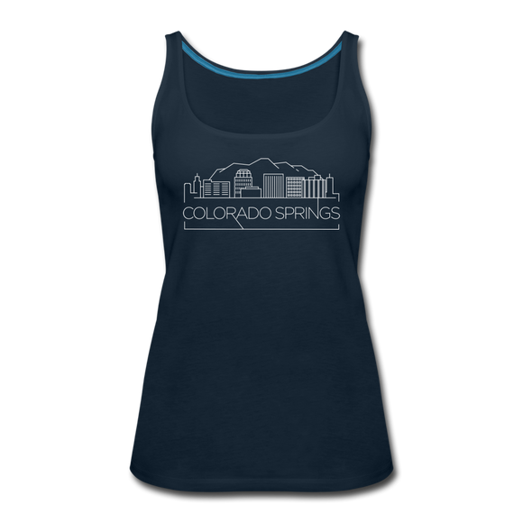 Colorado Springs, Colorado Women’s Tank Top - Skyline Women’s Colorado Springs Tank Top - deep navy