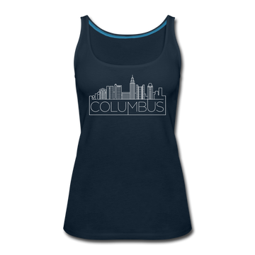 Columbus, Ohio Women’s Tank Top - Skyline Women’s Columbus Tank Top - deep navy