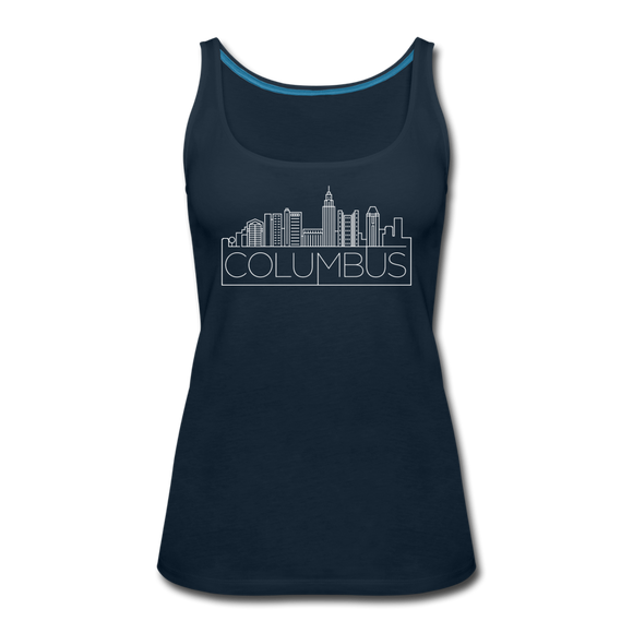 Columbus, Ohio Women’s Tank Top - Skyline Women’s Columbus Tank Top - deep navy